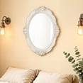 thumbnail image 5 of Sintosin 24" Vintage White Round Mirror - Distressed Farmhouse Wall Decor for Bathroom, Bedroom & Entryway, 5 of 8
