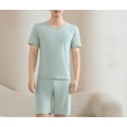 thumbnail image 2 of yillto Mens Pajama Set Summer Pjs Sleepwear Nightwear Lightweight Soft Short Sleeve and Shorts Sets, 2 of 4