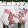 thumbnail image 3 of GEX Worldwide 2025 Plush Christmas Stockings for Family 20" Pink Plaid Xmas Stockings Classic Fireplace Decorations Hanging Ornament (5 Pack), 3 of 6
