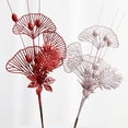 thumbnail image 3 of Christmas Gold Lily Fan Leaf Decorative Branches-Red 42cm, 3 of 10