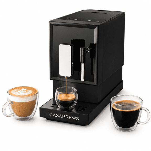 CASABREWS ACAFEPLUS 20 Bar Bean-to-Cup Espresso Machine, Touchscreen Coffee Maker with Built-in Burr Grinder and Milk Frother, Coffee Machine for Espresso, Latte, Cappuccino & Americano