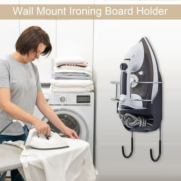 Kripyery Wall Mount Ironing Board Hanger with Dual Hooks Heavy