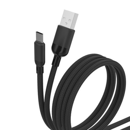 Braided Type-C to Type-C Cable Black, 4 ft