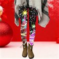 thumbnail image 2 of Fancifize Women's Christmas Leggings High Waist Stretch Slim Yoga Pants Xmas Holiday Wokrout Trousers, 2 of 6