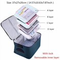 thumbnail image 1 of Document Organizer Briefcase A4 Folder Holder Men's Women's Bag Cover Purse Passport Home Safe Functional File Storage Case, 1 of 5