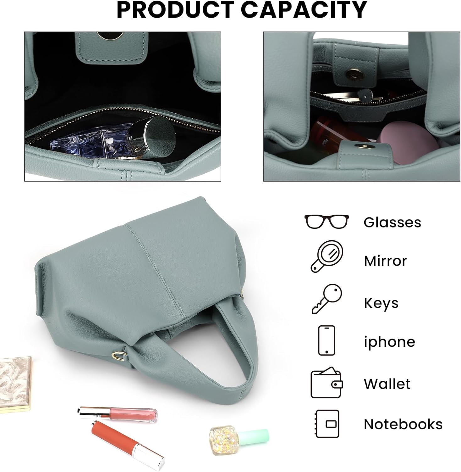 Cloud Pouch Bag Dumpling Clutch Purse Handbag Leather Tote Shoulder Bag Retro Crossbody bag with Removable Strap