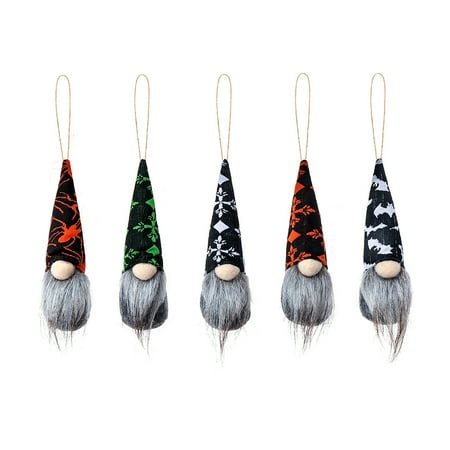 

BESTHUA 5PCS Halloween Gnomes Doll Flannel Doll Pendant for Decor