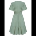 thumbnail image 1 of Vestido Corte A Escote en V Verde L, 1 of 10