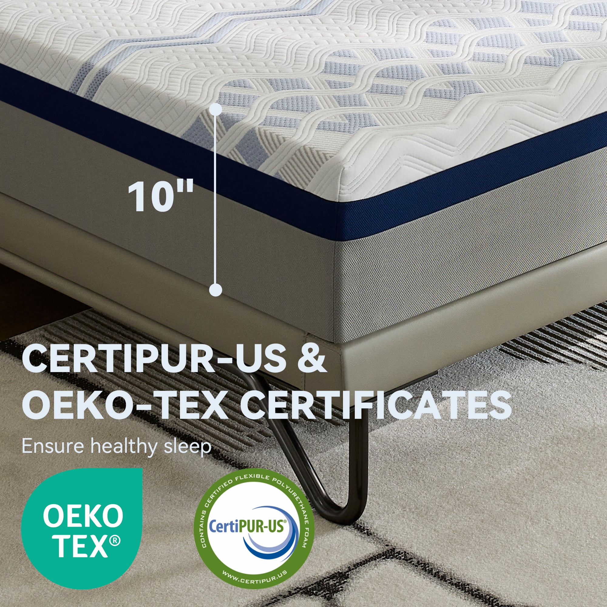 Sailvan Memory Foam Mattress,10 Inch Queen Mattress in a Box, Gel Memory Foam Queen Size Bed Mattress for Medium Firm,Comfort Sleep & Pressure Relief, CertiPUR-US Certified