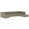 thumbnail image 2 of vidaXL 8 Piece Garden Lounge Set with Cushions Grey Poly Rattan, 2 of 5