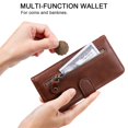thumbnail image 4 of ELEHOLD Wallet Case for iPhone 14 Pro Max 6.7", Zipper Pocket Card Slots Kickstand Magnetic Clasp Full Body Shockproof Purse Case for iPhone 14 Pro Max, Brown, 4 of 9