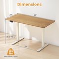 thumbnail image 3 of Costway 48" x 24" Electric Standing Desk with LED Display 2 Memory Height Settings for Home Natural+White, 3 of 9