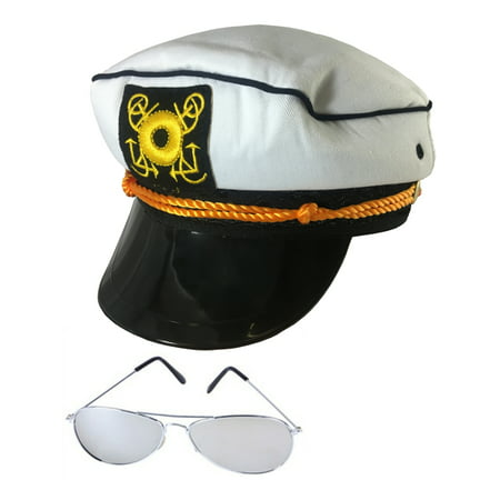 Yacht Hat And Sunglasses The Hefner Costume Accessory Bundle