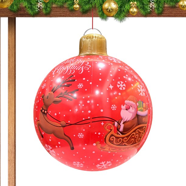 Decoraciones Navideñas Al Aire Libre Navidad Inflable PVC 24 Pulgadas Decorada Navideña (A)