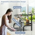 thumbnail image 3 of Costway Over Sink Dish Drying Rack 2 Tier Adjustable (21''-39'') Length w/ 8 Hooks, 3 of 10