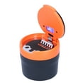 thumbnail image 1 of Car Ashtray Stainless Steel Container Smokeless Blue LED Light with Builtin Battery Universal(Orange ), 1 of 9