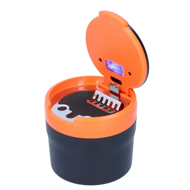 Portable Ashtray, Car Ashtray Cigarette Holder Automatic Pop-Up Stainless Steel Cup For Car Use For Office For Home Use Orange