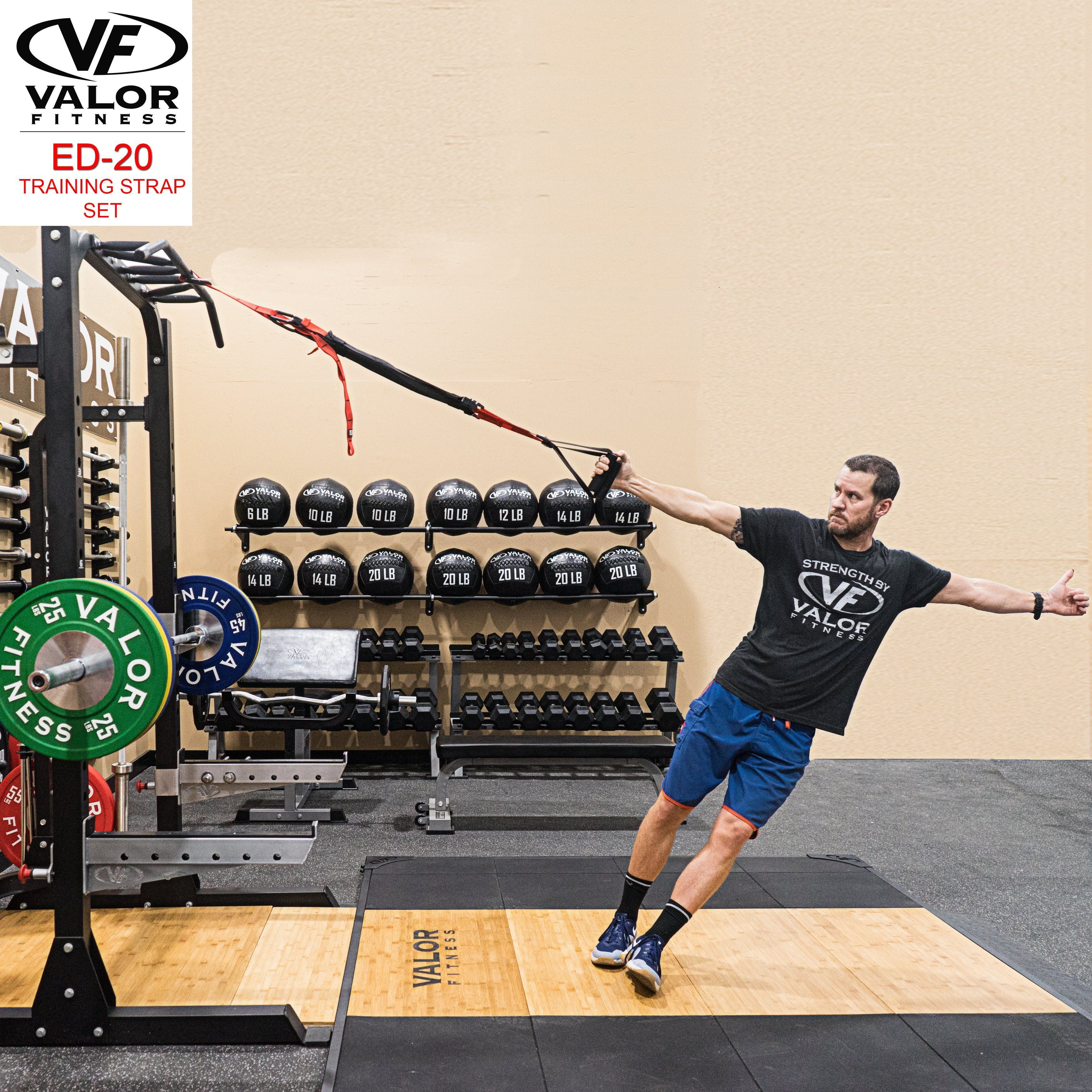 Valor Fitness Adjustable Bodyweight Suspension Strength Training Resistance Straps With Storage Bag - Portable VFX Full Body Home Gym Workout