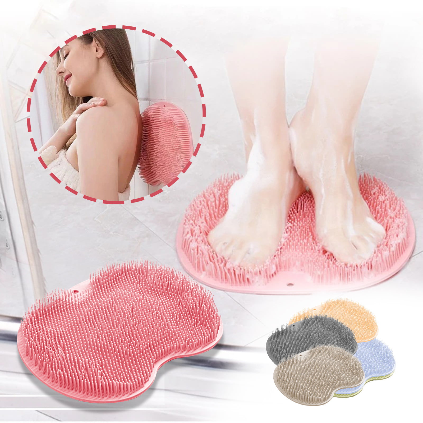 AMELLY Shower Foot Scrubber Foot Cleaner Non Slip Silicone Pad Shower Floor  Massage Mat for Exfoliating