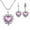 Pink, variant on Jewelry Sets,Women'S Jewelry Sets, Christmas Clearance! Lssam 1 Set Exquisite Heart Shape Jewelry Sets For Women Gold Plated Necklace Dangle Drop Earring Faux Crystal Heart Necklace Earring Jewellery