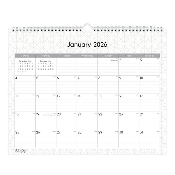 2026 Blue Sky Monthly Wall Calendar, 15" x 12", Enterprise, January To December, 111292