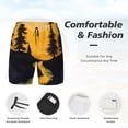 thumbnail image 3 of Daiia Sunset River Pine Trees Mens Swim Trunks Swim Shorts Quick Dry Swim Shorts with Mesh Lining Pockets-Medium, 3 of 9