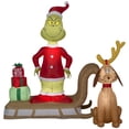 thumbnail image 1 of Escena de trineo inflable de Navidad de Gemmy Grinch y Max, 180 cm, 1 of 6