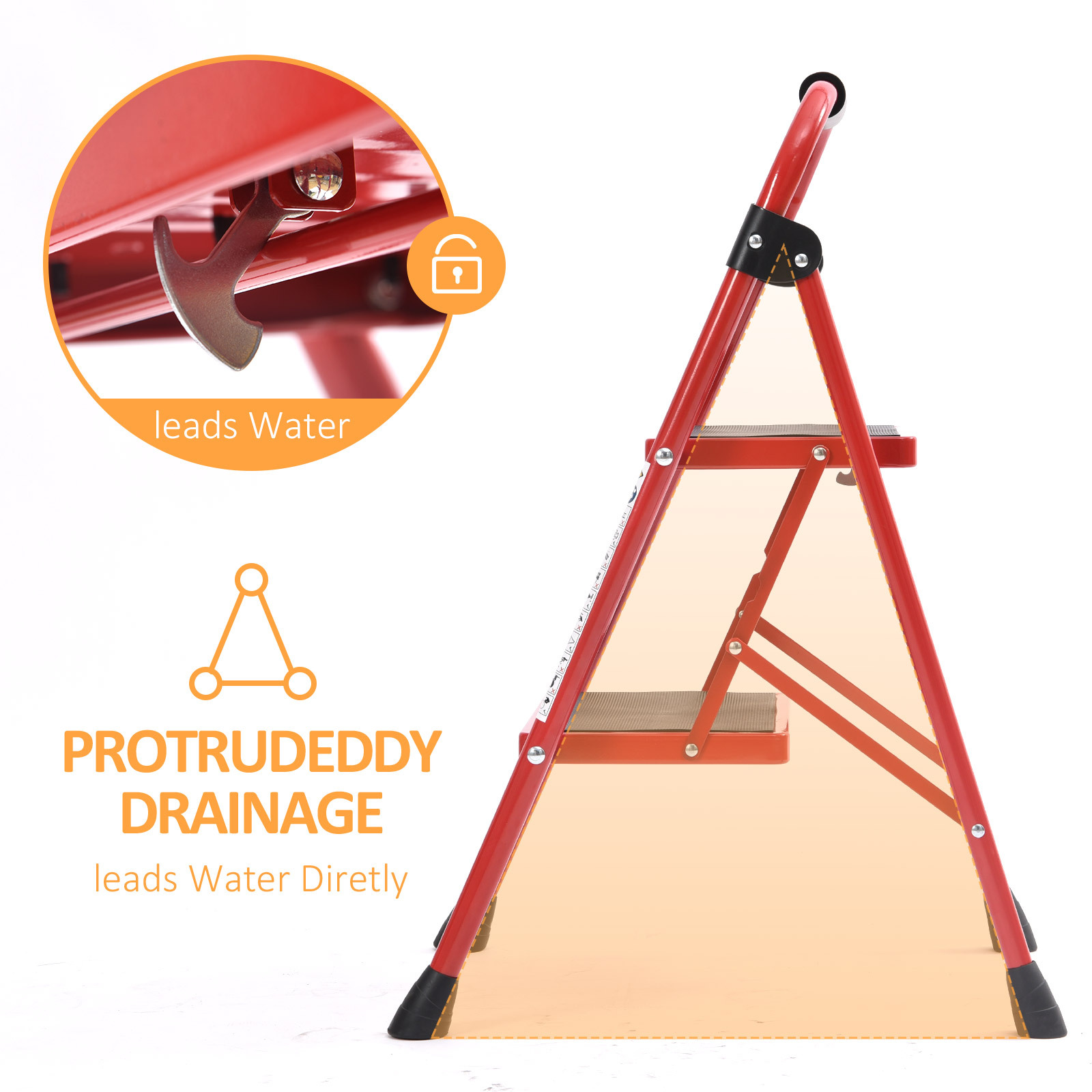 KINGRACK 2-Step Folding Ladder with Handgrip photo 6