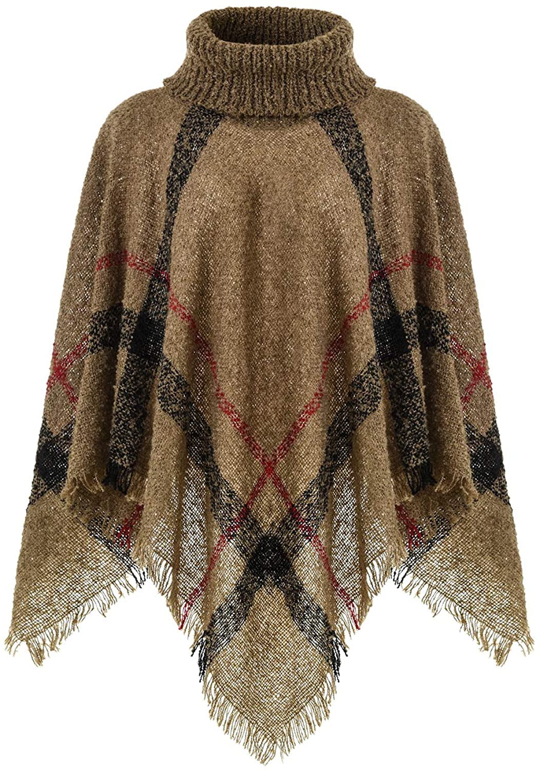 plaid poncho sweater