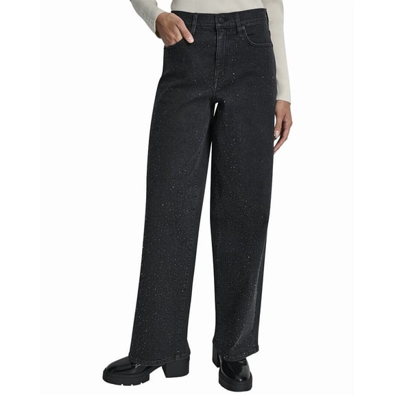 DKNY womens High Rise Anchor Wide Leg Jean, 27