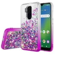 thumbnail image 2 of Cricket Influence Case / AT&T Maestro Plus Case Liquid Quicksand Glitter Cute Phone Case Clear Bling Diamond Shock Protective Cover for Girls Women - Clear/Purple, 2 of 5