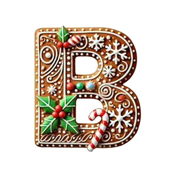 26 Adornos Con Letras Del Alfabeto Para El Árbol De Navidad. Colgante Con Letra Inicial M Y Diseño De Bayas. Mini Adornos Colgantes Para Fiestas Diy.