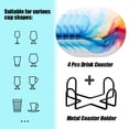 thumbnail image 2 of BaHomeck Drink Coasters Set of 4 with Holder Colorful background with blurred shapes Water Absorbent Ceramic Coasters Tabletop Protection,Suitable for Various Cup ,Home Decor, 2 of 4