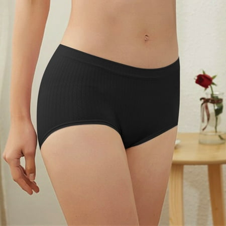 

MRULIC lingerie for women Women s Widened Version Of Three Layer Anti-Side Underwear Midwaist Underwear Black + One size