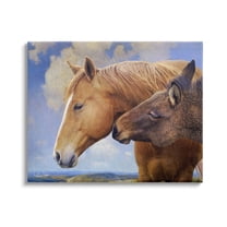 Stupell Farmhouse Horses Cuddle Nature Landscape Animals & Insects Photography Gallery Wrapped Canvas Print Wall Art