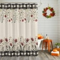 thumbnail image 2 of Shower Curtain 66"W x 72"L Fall Rustic Flowers Black Fabric Shower Curtains Set with Hooks Water Repellent Bathroom Curtains Machine Washable Bathroom Accessories, 2 of 6