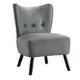 thumbnail image 2 of Lexicon Imani Solid Wood and Velvet Upholstered Accent Chair in Gray, 2 of 5