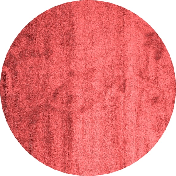 Ahgly Company Indoor Round Abstract Red Contemporary Area Rugs, 5' Round