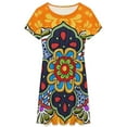 thumbnail image 3 of Mexican Talavera Flower Sundress Short Sleeve Dress Summer Women Clothes Dress for Women Dresses, 3 of 7