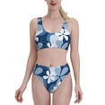thumbnail image 2 of Picia Flower Women's High Waisted Bikini Scoop Neck Swimsuit Two Pieces Bathing Suit-Small, 2 of 8