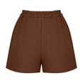 thumbnail image 6 of BESEW7 Womens Summer Quick Dry Athletic Shorts with Pockets, High Waist Elastic Lightweight Breathable Shorts for Walking Gym Workout Casual Training Coffee XXL, 6 of 8