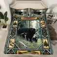 thumbnail image 2 of jejeloiu Wildlife Bear Animals Twin Sheet Sets,Rustic Pine Cone Twin Fitted Sheet,Fishing And Hunting Flat Sheet For Girls Boys,Ultra Soft Home Decor,3-Piece, 2 of 7