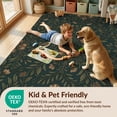 thumbnail image 4 of Design&I 9'x12' Washable Area Rug Giant Skid-Resistant Moody Vintage Whimsical Bird Foliage Symmetrical Vine Botanical for Great Room, Large Living, 4 of 7