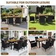 thumbnail image 7 of Topeakmart 7-Piece Outdoor Rattan Dining Set with Wood Top Table & 6 Armchairs, Black/Beige, 7 of 7