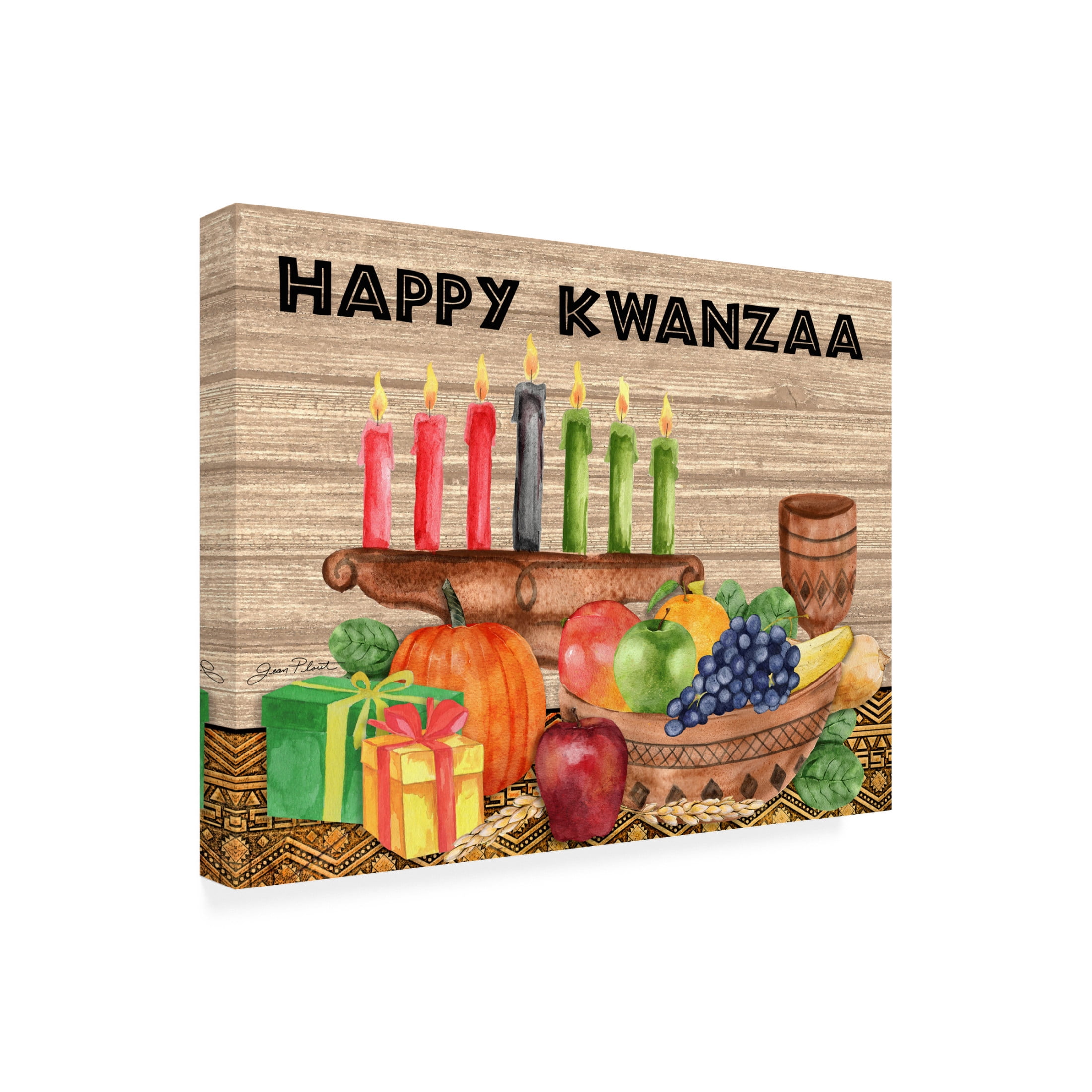 Canvas Wall Art - Jean Plout 'Kwanzaa A1' Wall Art for Living Room, Bedroom, or Office Décor by Trademark Fine Art - 19 x 14 Inches