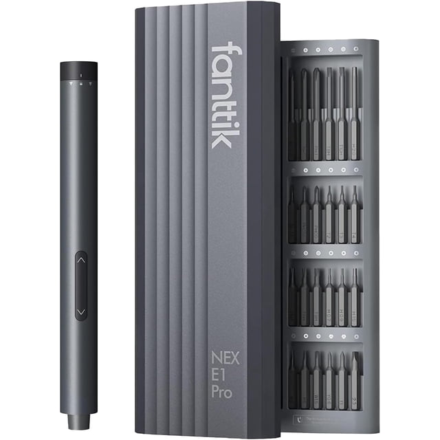Destornillador Eléctrico Fanttik E1 Pro | Mini Precision Set 24 Puntas Magnéticas | Inalámbrico | 2 Niveles de Torque | Ideal para Laptop, Celular, Cámara y Reloj