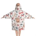 thumbnail image 2 of Pink and Blue Baseball Items Pattern Blanket Hoodies for Kids 6-13YR Oversize Wearable Blanket Hoodies for Boys Girls Teens, 2 of 7