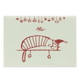 thumbnail image 1 of Christmas Cutting Board, Funny Cat Sleeping with a Hat and Little Hanging Xmas Ornaments Style, Decorative Tempered Glass Cutting and Serving Board, Large Size, Red, by Ambesonne, 1 of 1