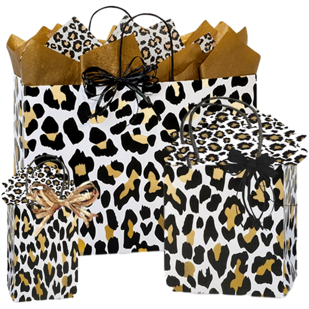Leopard Gift Bags With Handles Gift Bags With Matching Tissue Paper
