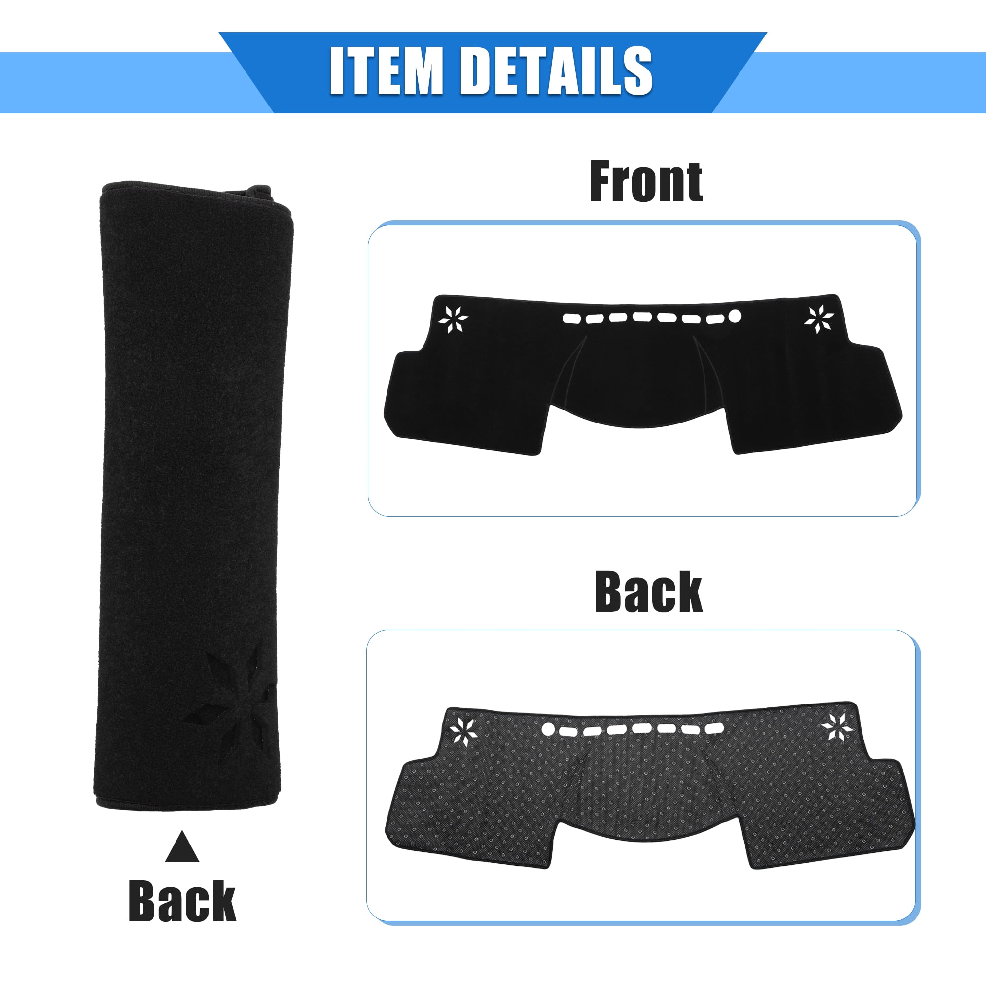Unique Bargains Car Dashboard Cover for Prius V 2012-2020 Polyester Black Center Console Dash Cover Mat Pad